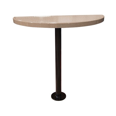 Leisure Craft Perforated Semi-Circle Pedestal Table, Portable, 40"H, Sandstone STAB40-PERF-SANDSTONE
