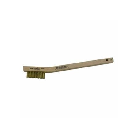 Anchor Brand Utility Brush, 7-1/2 in L, 3 x7 Rows, Brass Bristles, Curved Wood Handle 102-15B