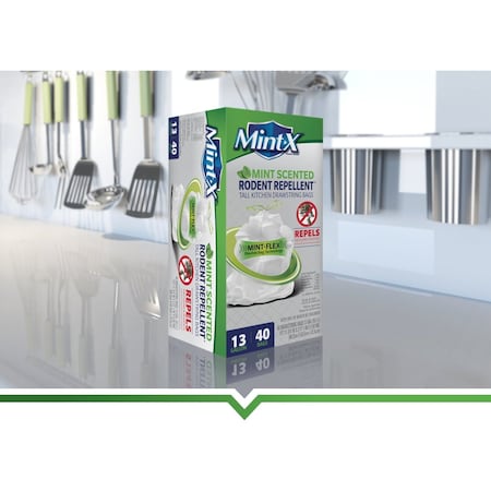 Mint-X 13 gal Rodent-Repellent Trash Bags, 25 in x 25 in, 0.90 mil, White MX2425W40F