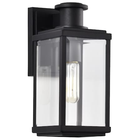 Nuvo Luca, Small Outdoor Lantern, Sand Black Finish, Clear Beveled Glass 60/8510
