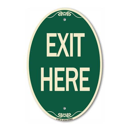 Signmission Exit Sign, Heavy Gauge Aluminum, 18 in W, 12 in H A-OV-G-1218-24503