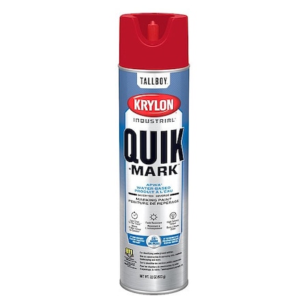 Krylon Industrial Inverted Marking Paint, 22 oz., Brilliant Red, Water -Based T03911004
