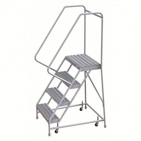 Tri-Arc 6 ft H Aluminum Rolling Ladder, 4 Steps, 350 lb Load Capacity WLAR104245
