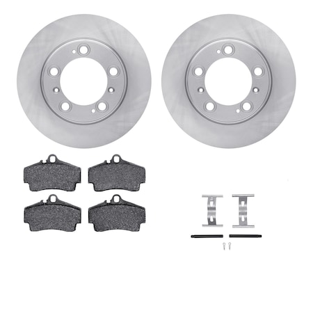 Dynamic Friction Co DFC Rotors with EURO 5000 Ceramic Brake Pads includes Hardware 6612-02035