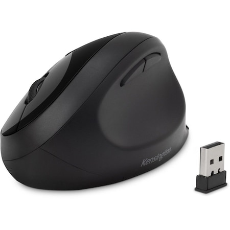 Kensington Pro Fit Ergo Wireless Mouse - Wireless - Bluetooth/Radio Frequency - 2.40 GHz - Black - USB - 1600 75404