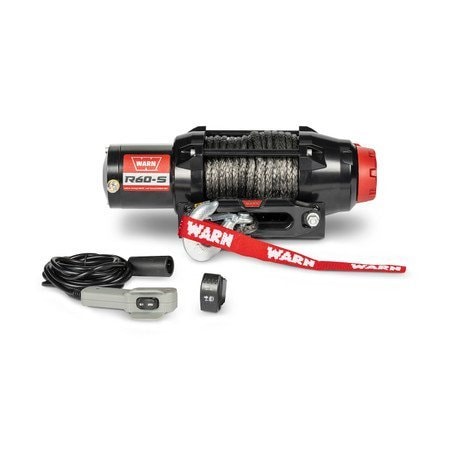 Warn R60-S Synthetic Rope Winch with Dash-mounted rocker switch and wired remote 110060