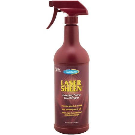 Farnam Laser Sheen 32 Oz. Trigger Spray Bottle Dazzling Shine & Detangler Mane Conditioner 45904
