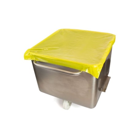Detectamet Yellow Polyethylene Tote Bin Cover, 32.67 in L, 26.18 in W, 0.02 in H 545D-1563-P05-X34
