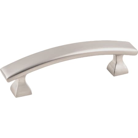 Hardware Resources KasaWare 4'' Overall Length Satin Nickel Flared Foot Square Pull, 8PK K3133SN-8