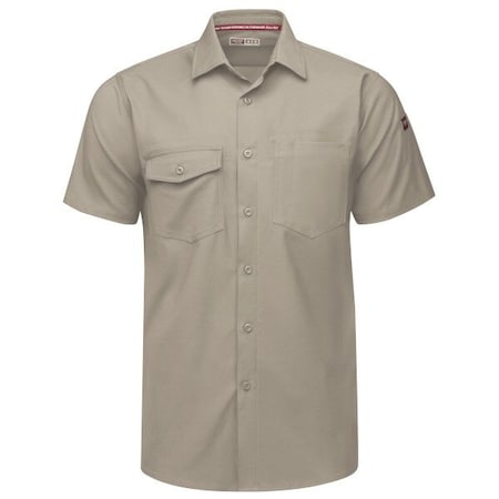 Red Kap Men's Work Shirt, Beige, L TSM2SD