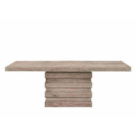 Homeroots 84" Oak Wood Pedestal Base Dining Table 631279