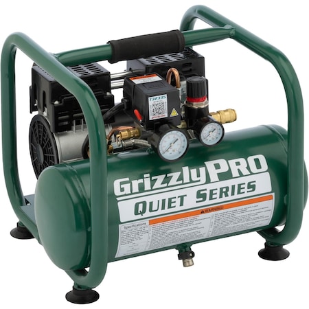 Grizzly Pro 2-Gallon Oil-Free Quiet Series Air Compressor T32335
