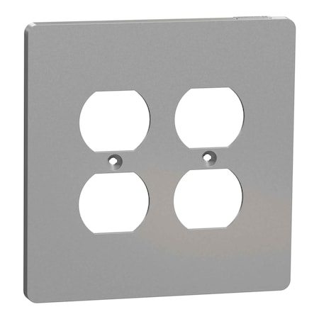 Square D Cover Frame, X Series, for 2 Duplex Sock, Number of Gangs: 2 Plastic, Matte Finish, Gray SQWS422012GY
