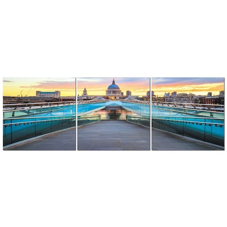 Homeroots Set of Three Blue Gray And Yellow Acrylic Square Hanging Wall Decor, 3PK 372138