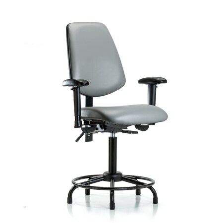 Blue Ridge Ergonomics Vinyl Chair, Vinyl, Adjustable Arms BR-VMBCH-MB-RT-T0-A1-RG-8840