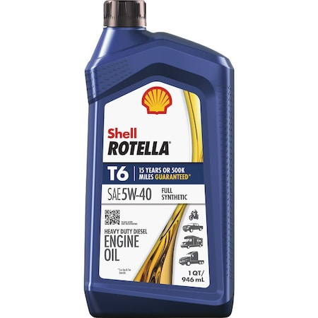 Rotella Shell T6 Full Synthetic 5W-40 Diesel Engine Oil 1 Qt. 555049479