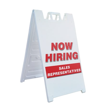 Signmission Sales Representatives, A-Frame & 2 Sign Inserts, Heavy-Duty Plastic Frame SBHD-C-2436-SALES REPRESENTATIVES