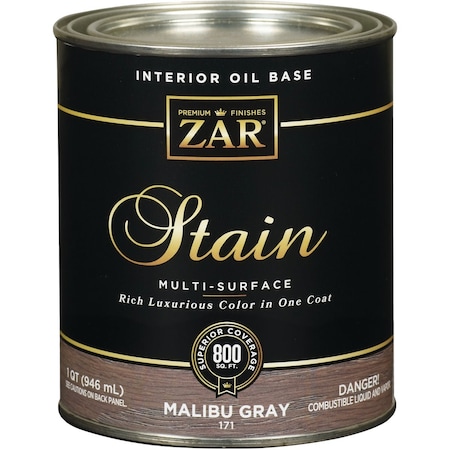 Zar Oil-Based Wood Stain Malibu Gray 1 Qt. 831457