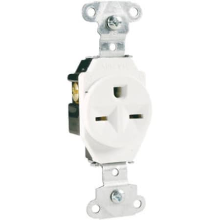 Legrand Straight Blade Receptacle, 6-15R, 15 A, 250V AC, 2 Pole, 3 Wire, Grounded 5651WCC8