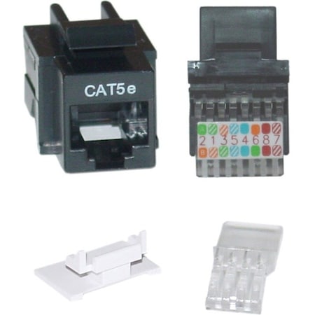 Cable Wholesale Cat5e Keystone Jack, Black, Toolless, RJ45 Female 311-120BK