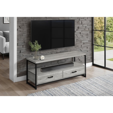 Monarch Specialties Tv Stand, 48 Inch, Console, Storage Drawers, Living Room, Bedroom, Laminate, Grey I 2871