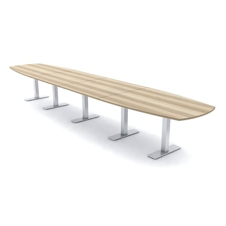 Skutchi Designs Arc Boat Conference Table With Power, 48 in W, 240 in L HAR-ABOT-48X240-T-K525-NA