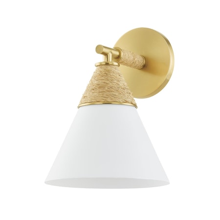 Mitzi Megan Molten X Mica 1 Light Wall Sconce 6.25 In. Aged Brass H709101-AGB/TWH