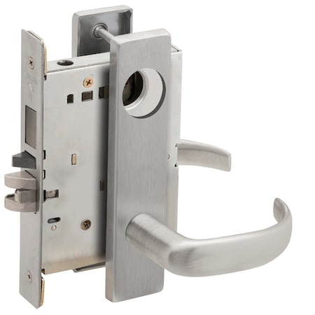 Schlage Entrance Mortise Lock with Deadbolt, 17L Design, Less Cylinder, Satin Chrome L9453L 17L 626