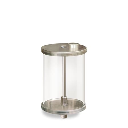 Oil-Rite Acrylic Reservoirs with Filters - 1/2 gal, 1/4in. Male NPT, Pipe Mount, Buna-N and Viton B966-0642AB2W