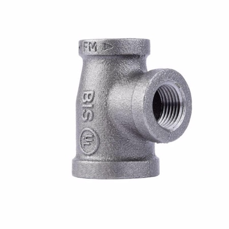Stz Industries 3/4 in. FIP each X 1/2 in. D FIP 1/2 in. D FIP Black Malleable Iron Reducing Tee 310RT-341212