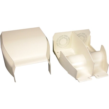 Legrand Raceway Divided Entrance End, CableSmart 40N2 Series, 8.56 in W, 2 in H, 7.31 in L, Ivory 40N2F21V