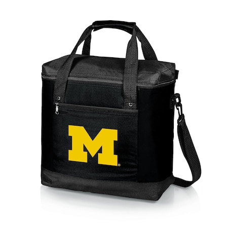 Picnic Time Family Of Brands NCAA Michigan Wolverines Montero Tote Cooler Bag - Soft Cooler Bag - Picnic Tote, Black 604-00-179-344-0
