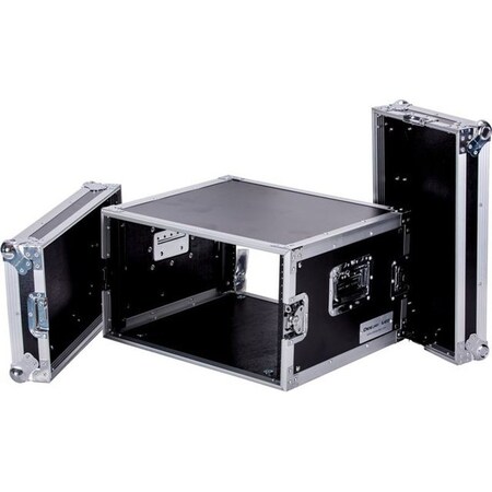 Deejay Led Fly Drive Case For 19-in Width DJ Amplifier or Similarly Sized Equipment w/Laptop Shelf w/Wheels TBH6UAD