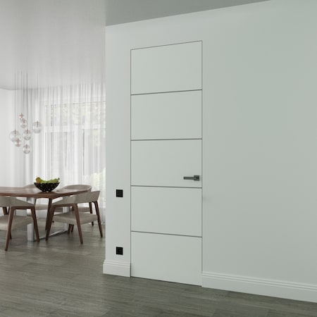 Sartodoors Hidden Door, Planum 0020 White Silk Concealed Metal Frame 32" x 96" Left-hand Outswing PLANUM0020MF-WS-32x96-LH-O