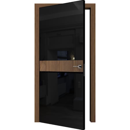 Sartodoors Invisible Solid Hidden Door with Handle Black 32x80 Solid Core Modern Interior TERMIX0801HF-SBL-32x80-RH-O