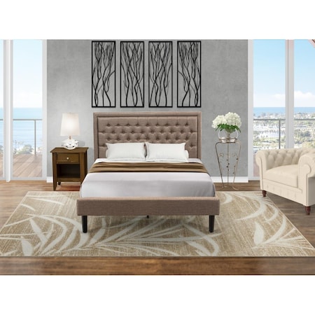 East West Furniture 2 Piece Kendall Queen Size Bedroom Set - Black KD16Q-1GA08