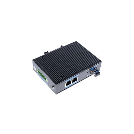Cable Wholesale 1 Gigabit Fiber Media Converter, Industrial, Singlemode Duplex 1310nm, 1 SFP and 2 RJ45, 20km 71F1-54SFP