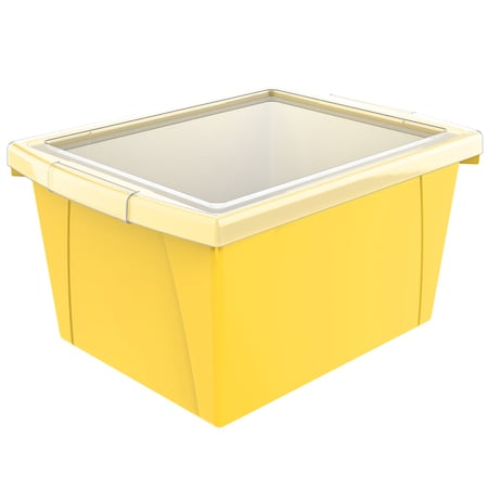 Storex 4 Gallon Storage Bin with Lid, Yellow 61410U06C