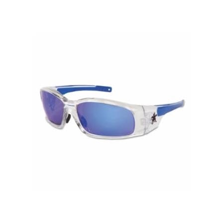 Mcr Safety Swagger Safety Glasses, Blue Diamond Mirror Lens, Duramass HC, Clear Frame 135-SR148B