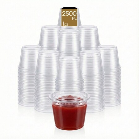 Eco Harmony Products Portion Cup with Lid, Plastic, 1oz, 2500PK 804635