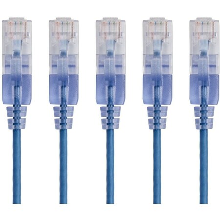 Monoprice SLIM CAT6A PATCH CABLE, 5-PACK_ 1FT BLUE, 5PK 15126