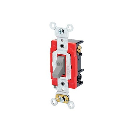 Leviton Toggle Switch, 20 Amp, 120/277 Volt, Gray 1223-2GY
