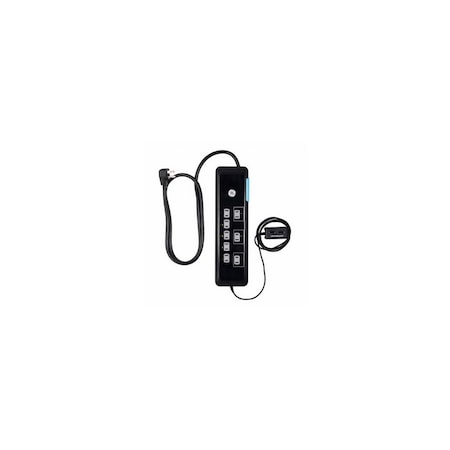 Jasco 8-Outlet Surge Protector, USB Tether, Black, 4 Ft. Cord 34117