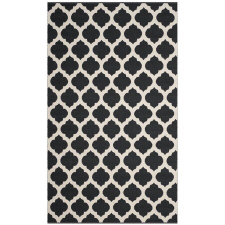 Safavieh Montauk Hand Woven Medium Rectangular Area RugBlack & Ivory 4 x 6 ft. MTK723D-4