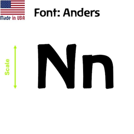 Aacc Self-Adhesive Vinyl Letter: N, Scale: 24 cm. Color: Black Font: Anders by AACC-Anders-UN-Black-M24x1