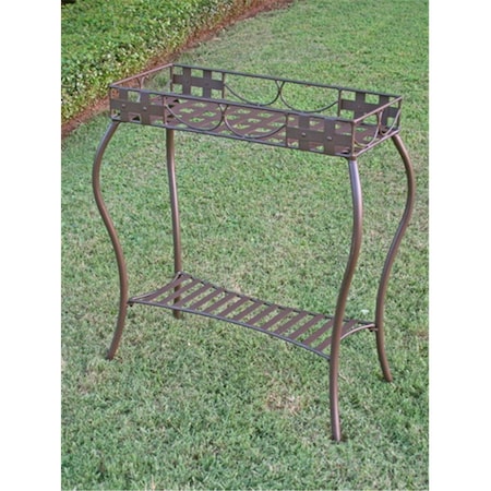 International Caravan 3561 Santa Fe Iron Nailhead Rectangular Plant Stand 3561-RT-BN