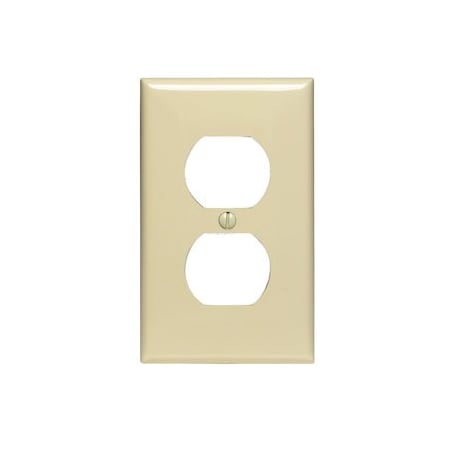 Leviton Receptacle Wallplate, Standard Size, Gang 1, Ivory 80703-I