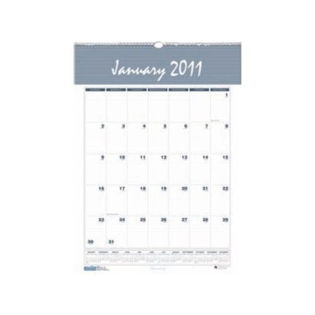 House Of Doolittle 8-1/2 x 11" Wall Calendar, Bar Harbor Wirebound Monthly, Blue/Gray HOD331HD