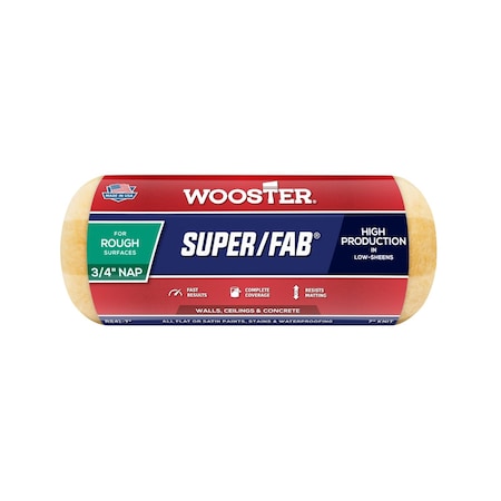 Wooster R241 7 in. Super Fab 0.75 in. Nap Roller Cover- Semi-Rough 71497660374