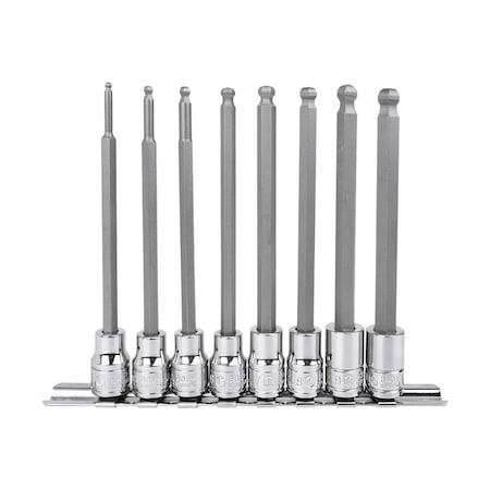 Genius Tools 8PC 3/8in Dr. Metric Long Wobble Hex Bit Socket Set BS-308WHL